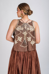 Brown Embroidered Top Bottom Set_DSC4465-Edit