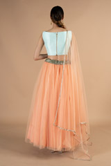 Coral And Powder Blue LehengaDSC00190