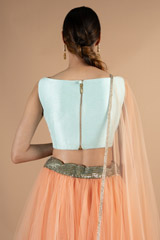 Coral And Powder Blue LehengaDSC00191