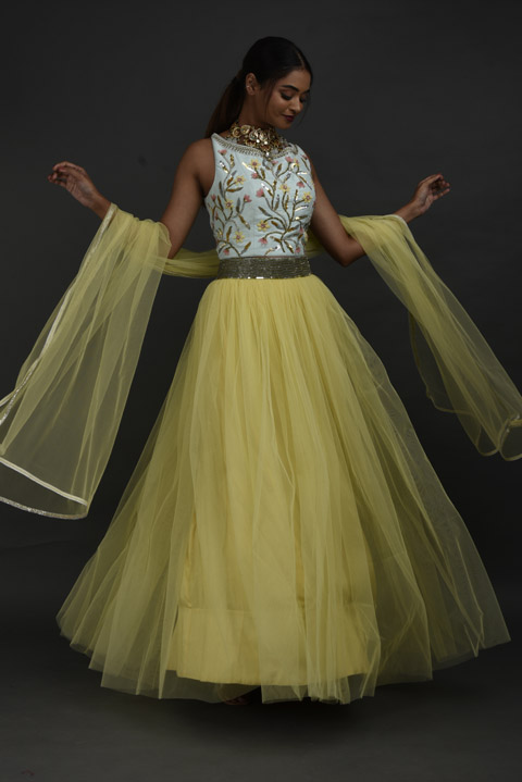 Yellow Embellished Lehenga