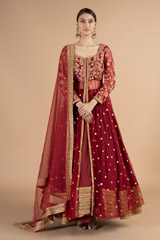 Maroon Embellished LehengaDSC00170