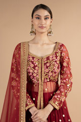 Maroon Embellished LehengaDSC00171