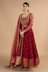 Maroon Embellished LehengaDSC00173