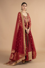 Maroon Embellished LehengaDSC00174