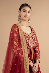 Maroon Embellished LehengaDSC00175