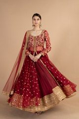 Maroon Embellished Lehenga