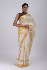 White checks gold border sareeIMG_3426