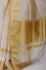 White checks gold border sareeIMG_3459