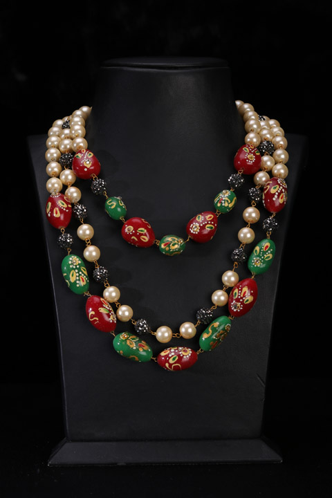 Beaded Multi String Necklace