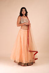 Orange mirror work LehengaIMG_8139-Edit