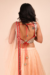 Orange mirror work LehengaIMG_8141