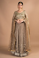 Grey Floral Embellished LehengaDSC09664
