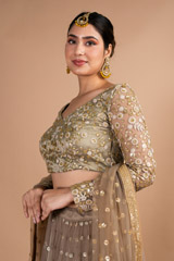 Grey Floral Embellished LehengaDSC09666
