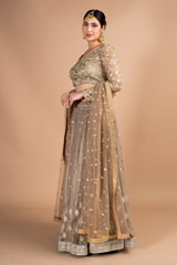 Grey Floral Embellished LehengaDSC09667
