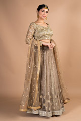 Grey Floral Embellished LehengaDSC09668