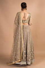 Grey Floral Embellished LehengaDSC09671