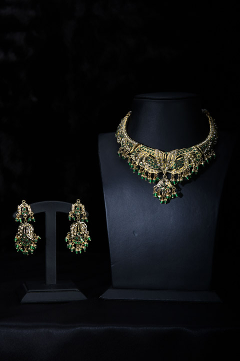 Green And Gold Jadhau Set