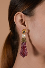 Pink and Purple Beads Necklace_DTR3249