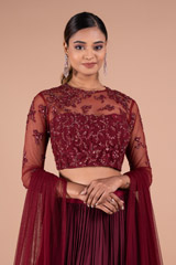 Wine Red Lehenga SetDSC08629