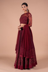 Wine Red Lehenga SetDSC08635