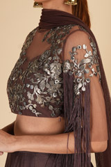 Brown Embellished LehengaDSC00241