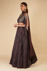 Brown Embellished LehengaDSC00242