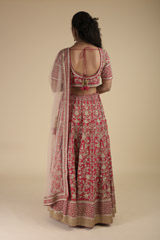 Red Raw Silk Lehenga_SUB8396
