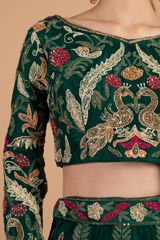 Green Raw Silk LehengaDSC01540