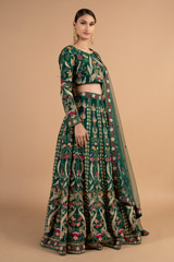 Green Raw Silk LehengaDSC01544