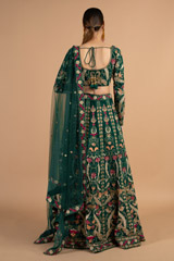 Green Raw Silk LehengaDSC01548