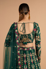 Green Raw Silk LehengaDSC01549