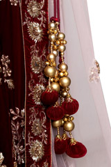 Deep Maroon Velvet Lehenga11