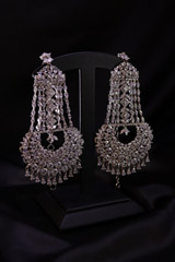 White Zircon Jhoomar Earrings
