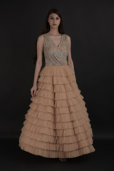 Beige Ruffle Gown