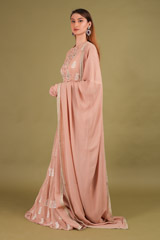 Beige Printed Ruffle LehengaDSC00686