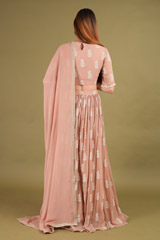 Beige Printed Ruffle LehengaDSC00688