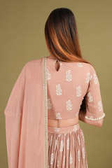 Beige Printed Ruffle LehengaDSC00689