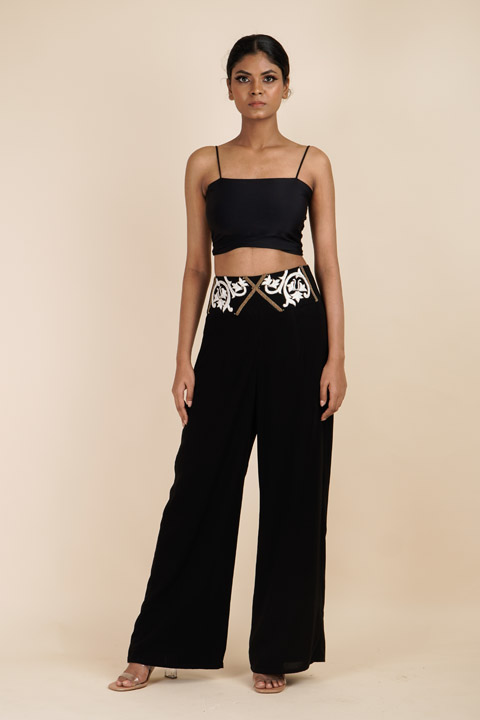 Black High Waist Palazzo Pants