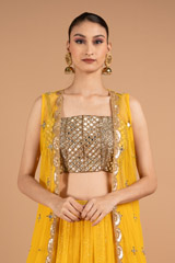 Yellow Lehenga With Kundan BlouseDSC01925