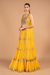 Yellow Lehenga With Kundan BlouseDSC01927