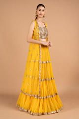 Yellow Lehenga With Kundan BlouseDSC01930