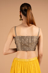 Yellow Lehenga With Kundan BlouseDSC01933