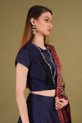 Blue Embellished LehengaDSC00724