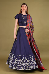 Blue Embellished LehengaDSC00725