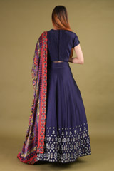 Blue Embellished LehengaDSC00727