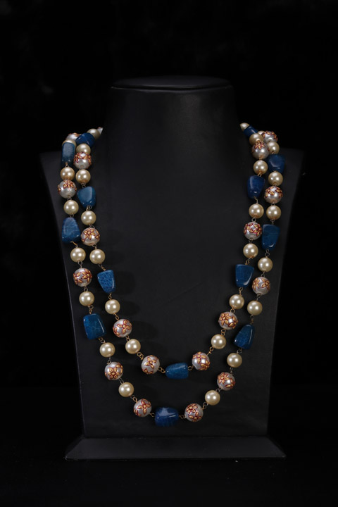 Blue And White Layered Necklace