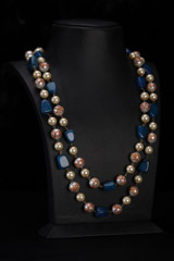 Blue And White Layered NecklaceIMG_0327