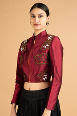 Maroon Embroidered JacketDSC07955