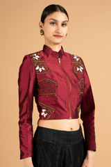 Maroon Embroidered JacketDSC07956
