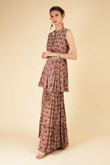 Marsala Leaf Printed Sharara SetDSC07232